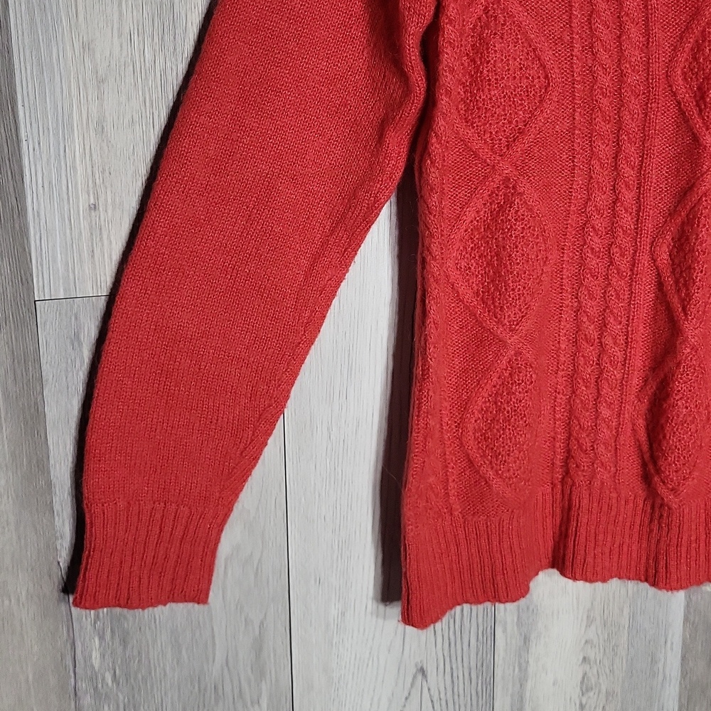 Woolrich Womens Medium Wool Mohair Blend Cable Knit Sweater Classic Preppy - Picture 4 of 9
